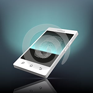 Fingerprint scanning. Stock illustration.