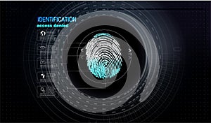 Fingerprint Scanning Technology Concept Illustration. Control panel with password.