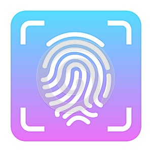 Fingerprint scanning vector icon