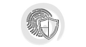 Fingerprint Security Shield Icon