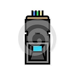 fingerprint sensor module color icon vector illustration