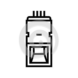 fingerprint sensor module line icon vector illustration