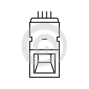 fingerprint sensor module line icon vector illustration