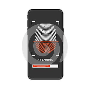 Fingerprint on smartphone.