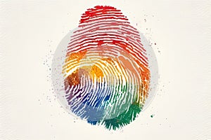 A fingerprint symbolizing the removal of prejudice. Art painting.. AI generation