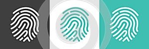 Fingerprint Thumb Print Colorful Vector Icon Illustration