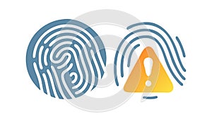Fingerprint Warning and Authentication Icons Set, vector design Generative AI