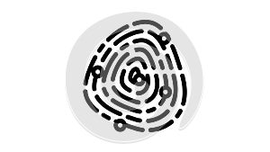 fingerprinting client kyc line icon animation