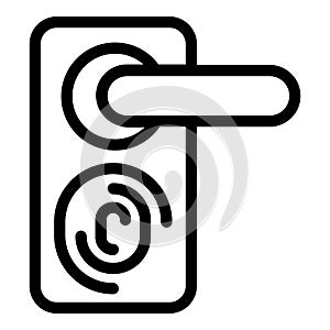 Fingerprinting door icon outline vector. Privacy touch