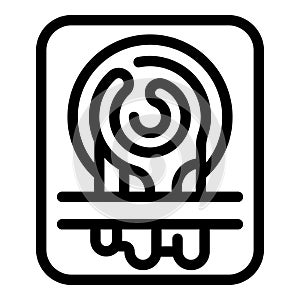 Fingerprinting icon outline vector. Human access photo