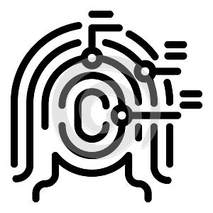 Fingerprinting icon outline vector. Touch finger photo