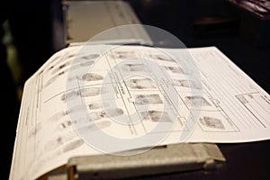 Fingerprints on paper, text translate - photo
