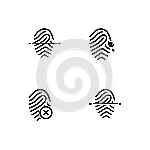 Fingerprints scaning and security theme EPS 10 vector format