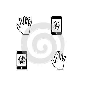 Fingerprints scaning and security theme EPS 10 vector format