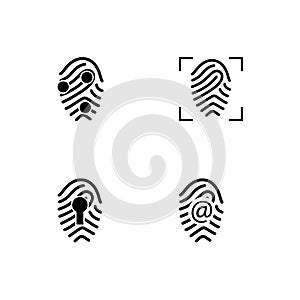 Fingerprints scaning and security theme EPS 10 vector format