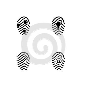 Fingerprints scaning and security theme EPS 10 vector format