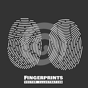 Fingerprints set. Vector Security system. Digital lock