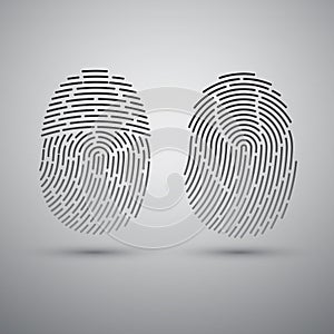 Fingerprints set. Vector Security system. Digital lock