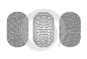 Fingerprints set. Vector Security system. Digital lock