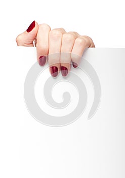 Fingers and blank billboard