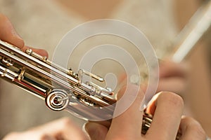Fingers on flute