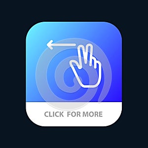 Fingers, Gesture, Left Mobile App Button. Android and IOS Line Version