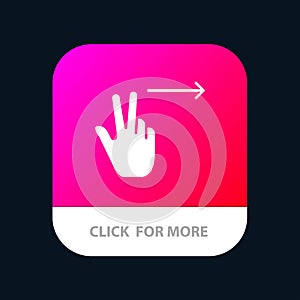 Fingers, Gesture, Right Mobile App Button. Android and IOS Glyph Version