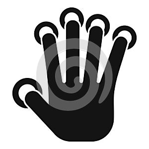 Fingers palm scanning icon simple vector. Social system
