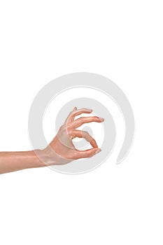 Hand language - Fingers pinching or seizing photo