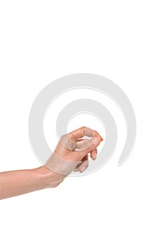 Hand language - Fingers pinching or seizing photo