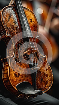 Fingers plucking the strings of a violin