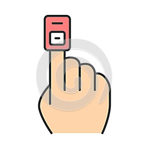 Fingertip pulse oximeter color icon