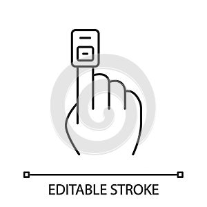 Fingertip pulse oximeter linear icon