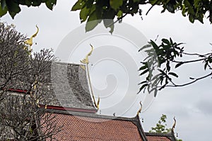 Finials on rooftop at Wat Chiang Man, Chiang Mai, Thailand