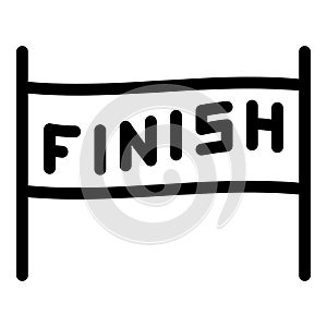 Finish banner icon, outline style