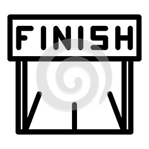 Finish banner line icon, outline style