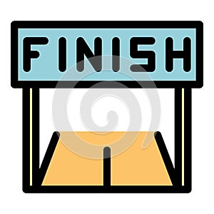 Finish banner line icon vector flat