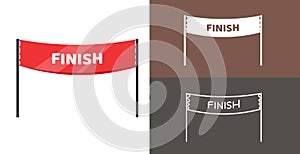 finish banner vector icon. racing sport line solid flar icon