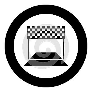Finish concept Maraphon line racing panorama road icon in circle round black color vector illustration flat style image
