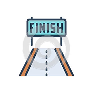Color illustration icon for Finish, finish arch and track photo