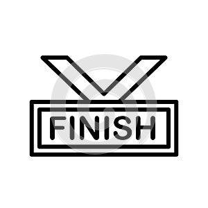 Finish line icon vector sign and symbol isolated on white background, Finish line logo concept