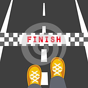 Finish line road sign