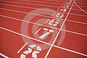 Finish line of running tracks