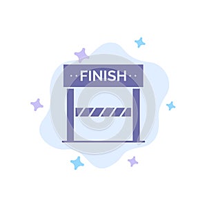 Finish, Line, Sport, Game Blue Icon on Abstract Cloud Background