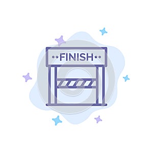 Finish, Line, Sport, Game Blue Icon on Abstract Cloud Background