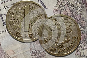 Finish markka coin obverse and reverse