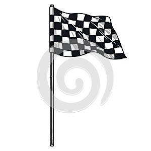 Finish racing flag monochrome emblem