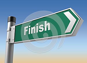 Finish road sign