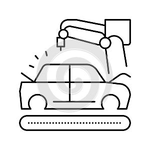 finishing painting car body line icon vector illustration