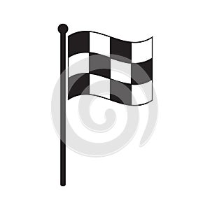 Finishing Racing Flag. Flat Vector Icon. Simple black symbol isolated on white background.